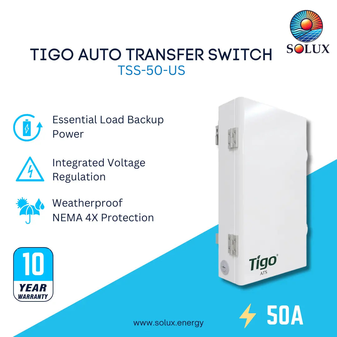 This is a graphic image for tigo main lug only auto transfer switch 50A